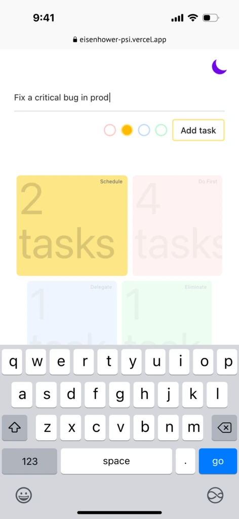 "Eisenhower Matrix App" - Task Management Tool